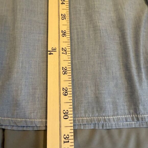 Craghoppers Blue Chambray Linen Look Cotton Button Front Shirt Roll Cuff Size XL - Picture 12 of 14
